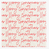 Merry Christmas Script Beverage Napkins