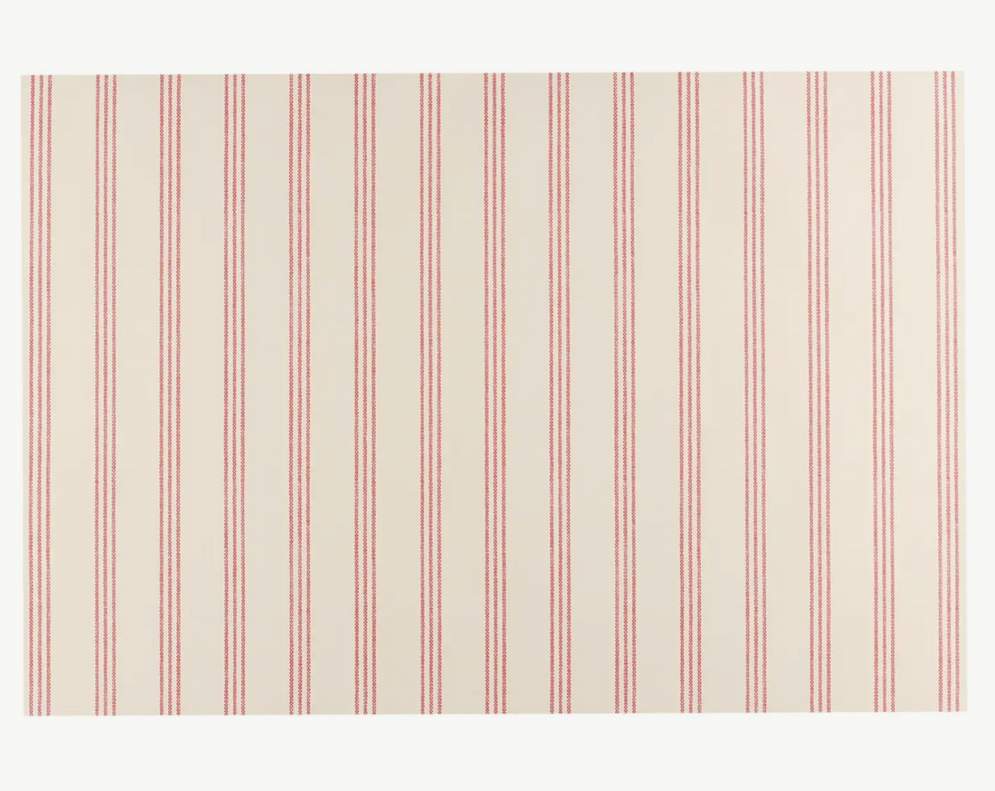 Red Ticking on Cream Placemats