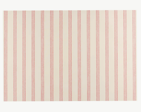 Red Ticking on Cream Placemats