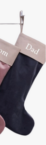 Personalizable Christmas Velvet Stockings - Dark Grey