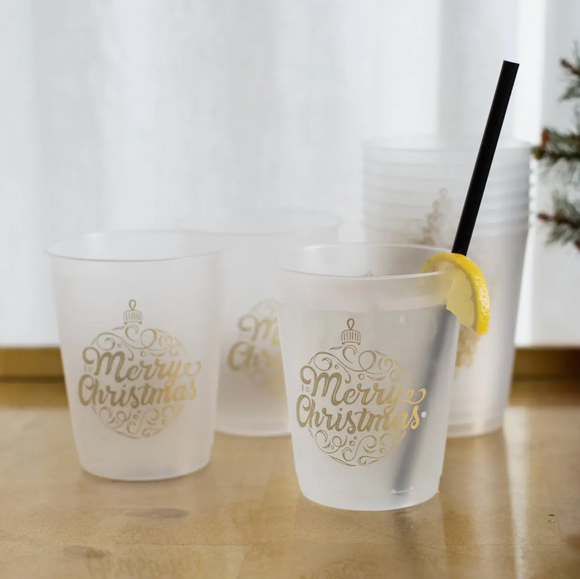 Merry Christmas Ornament Script Shatterproof Cups