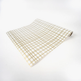 Gold Plaid Paper Table Runner