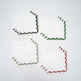 Holiday Scallop Beverage Napkins