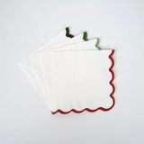 Holiday Scallop Beverage Napkins