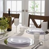 Round White w/ Silver Plastic Dinner Plates