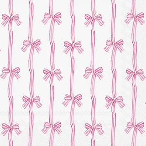 Baby Toile Pink Bow Dinner Napkins