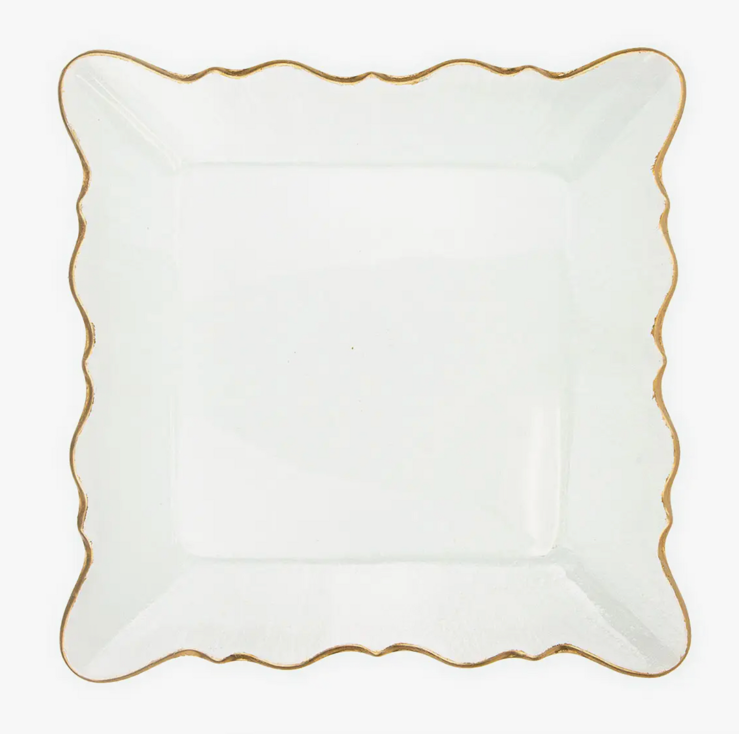 Chateau Square Serving Platter - Clear/Gold