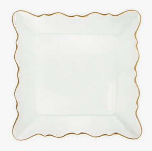 Chateau Square Serving Platter - Clear/Gold