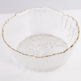 Marguerite Glass Serving Bowl - Clear/Gold