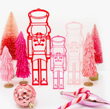 Acrylic Nutcracker Set - Red & Pink