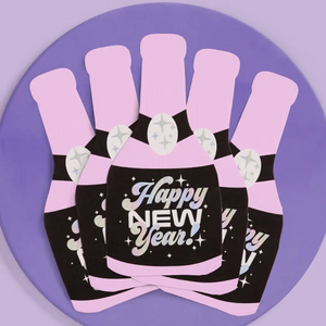 Happy New Year Champagne Bottle Diecut Napkins