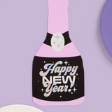 Happy New Year Champagne Bottle Diecut Napkins