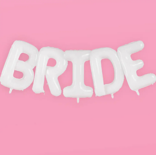 White "BRIDE" Foil Balloons