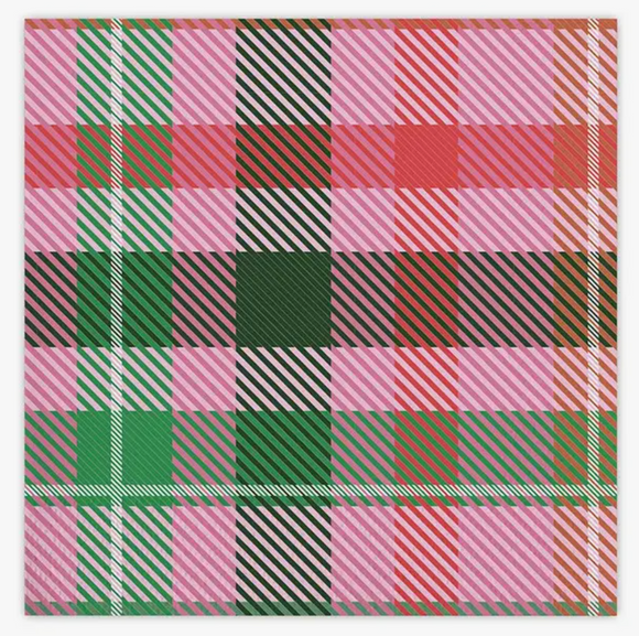 Red/Pink/Green Plaid Beverage Napkins