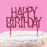 Happy Birthday Pink Cake Topper