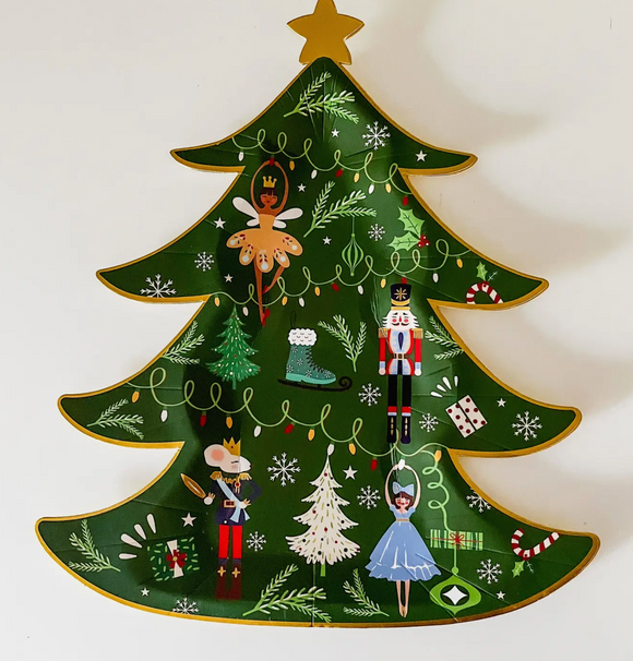 Christmas Tree/Nutcracker Diecut Plates