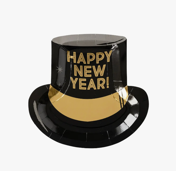 Happy New Year Hat Diecut Plates