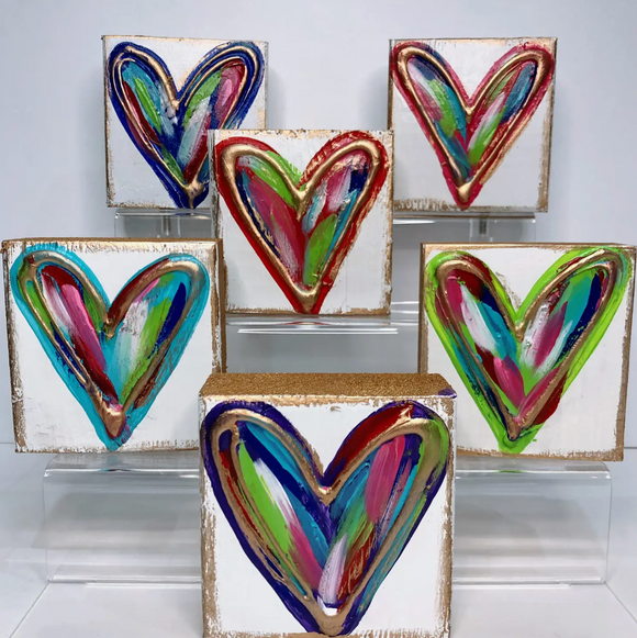 Valentine Bright Heart Wood Block