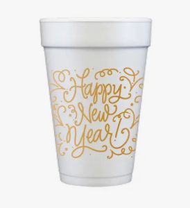 Happy New Year Styrofoam Cups