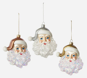 Metallic Santa Head Ornament