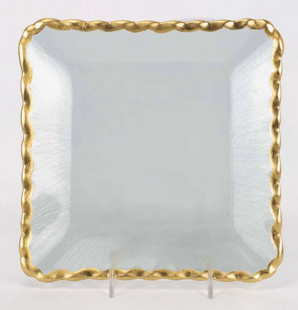 Latouche Square Serving Tray Clear/Gold