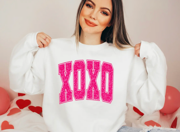 Faux Glitter XOXO Gildan Sweatshirt