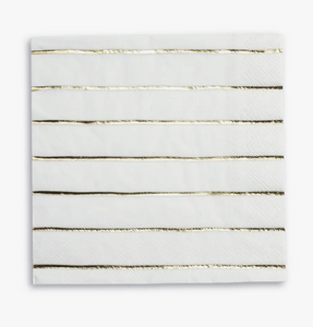 Frenchie Striped Gold Dinner Napkins