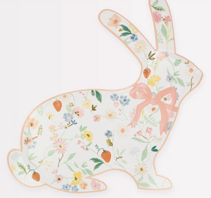 Elegant Floral Bunny Plates