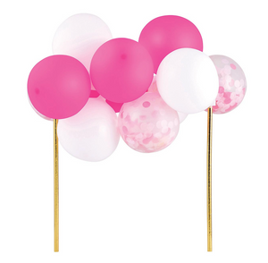 Balloon Cake Topper - Pink/White