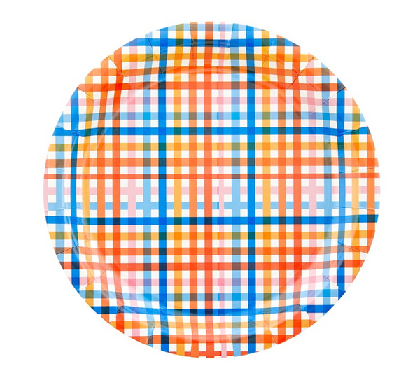 Retro Plaid Dinner Plates