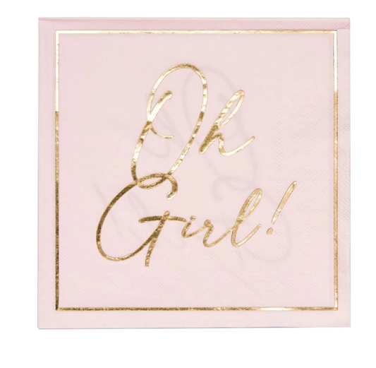 Hey Baby Pink Lunch Napkins