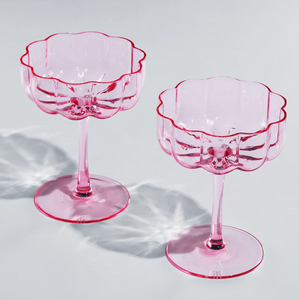 Flower Wavy Petals Coupe Glass