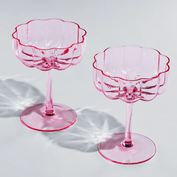 Flower Wavy Petals Coupe Glass