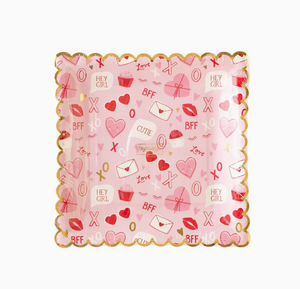 Valentine Scatter Square Dinner Plates