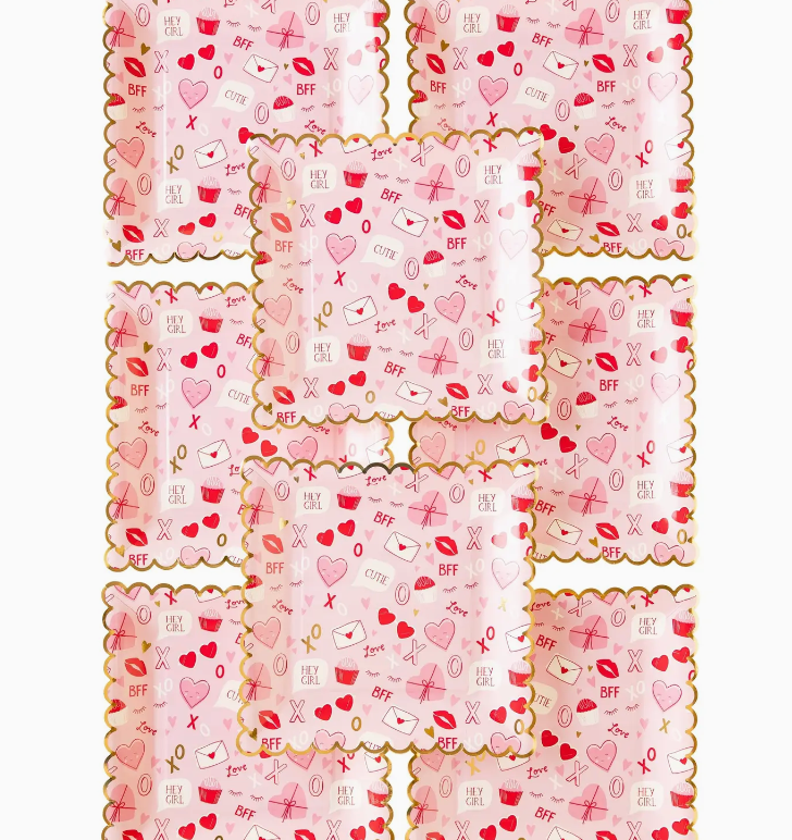 Valentine Scatter Square Dinner Plates