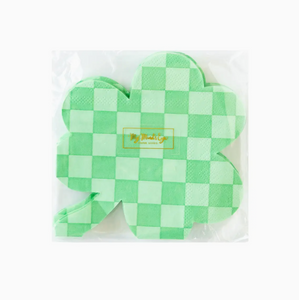 Checkered Shamrock Diecut Napkins