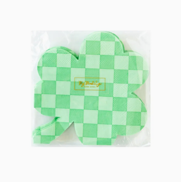 Checkered Shamrock Diecut Napkins