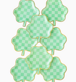 Checkered Shamrock Diecut Plates