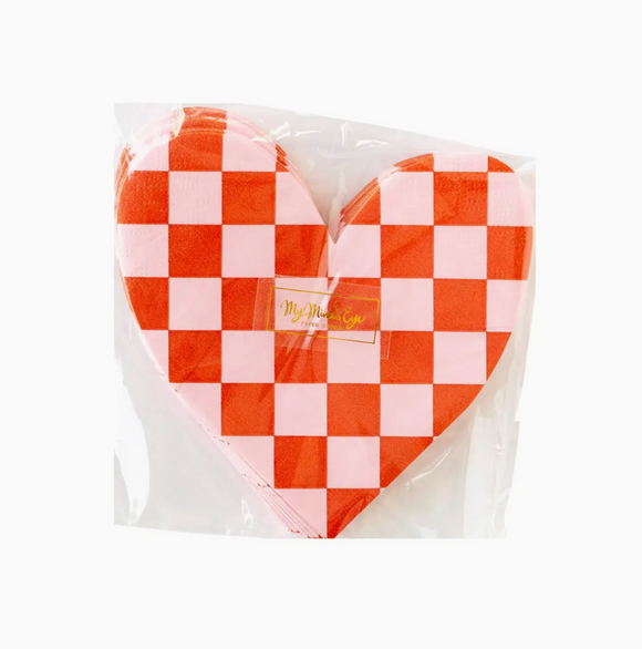 Checkered Heart Diecut Napkins