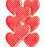 Checkered Heart Scalloped Diecut Plates