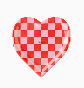 Checkered Heart Diecut Plates