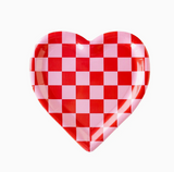 Checkered Heart Diecut Plates