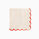 Pink Stripe Scalloped Beverage Napkins