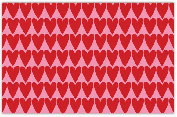 Handpainted Red Hearts Placemat