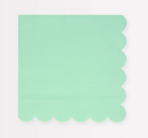 Seafoam Green Scalloped Dinner Napkins