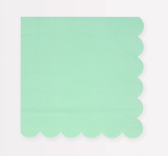 Seafoam Green Scalloped Dinner Napkins