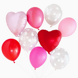 Balloon Bouquet - Pink & Red w/ Hearts