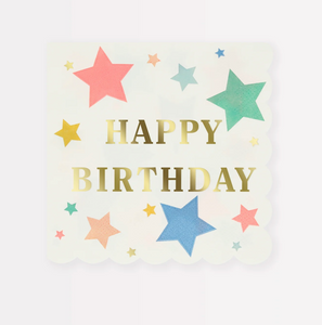 Happy Birthday Stars Beverage Napkins