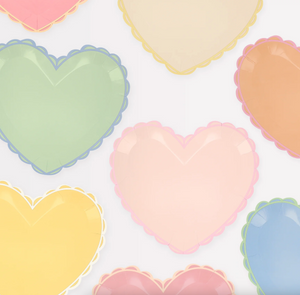 Pastel Heart Scalloped Diecut Dinner Plates