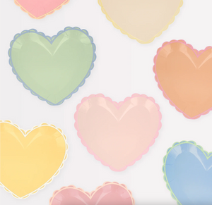 Pastel Heart Scalloped Diecut Side Plates